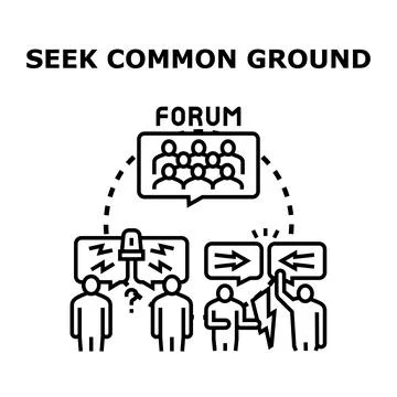 Seeking common ground for community discussion forum Stock Illustration