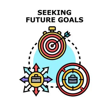 Seeking future goals career objectives and strategic decision making 库存插图