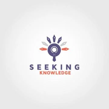 Seeking knowledge education vector logo design Stock Illustration