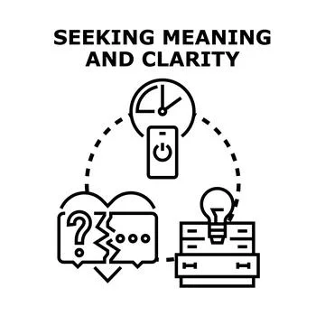 Seeking meaning and clarity exploring solutions concept Stock Illustration
