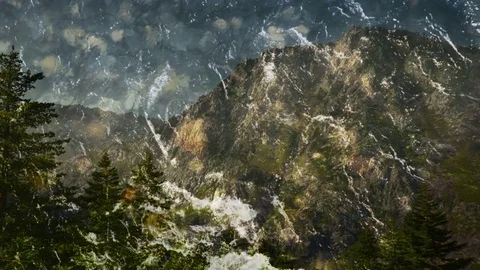 Seemless Looping Nature Mountain Background Stock footage Stock Footage 73827038