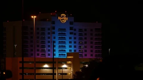 Seemless Looping Time Lapse of Seminole Hard Rock Hotel &amp; Casino in Tampa, FL Stock Footage 72605902