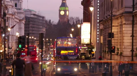 Seen the big red buses of London Stock Footage 61298334
