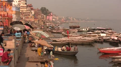 Seen on the ghats from the Ganges to India Stock Footage 52026586