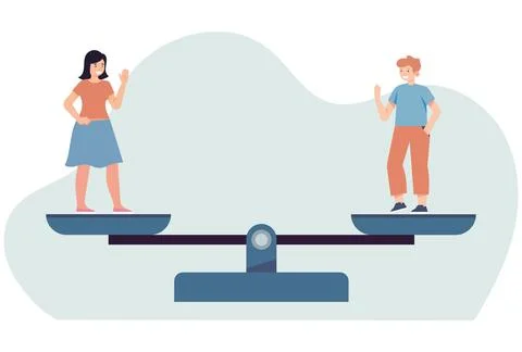Seesaw Concept Illustration Stock Illustration