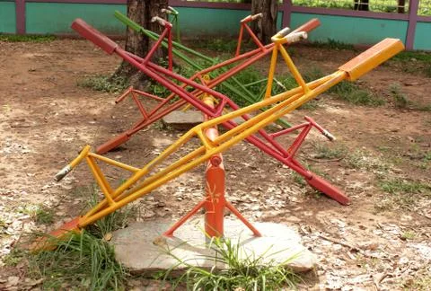 Seesaw in playground Stock Photos