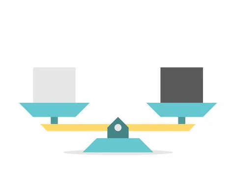 Seesaw scale, balance, comparison Stock Illustration