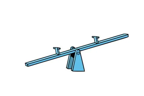 Of a seesaw. Swing Board balancer Stock Illustration