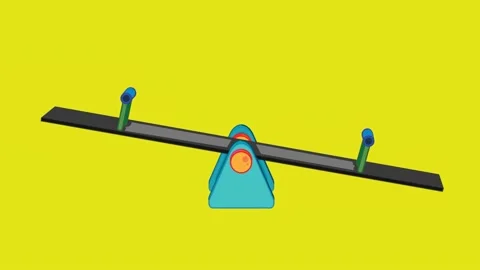 Seesaw swing leaping Seamless Loop on green screen.Empty seesaw up and down Stock Footage 221704430