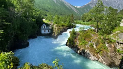 The seething river Valldal Stock Footage 308162517