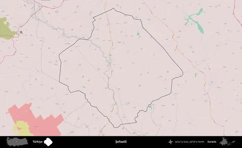 Sefaatli outlined, Turkiye. Topographic Standard Illustrazione stock