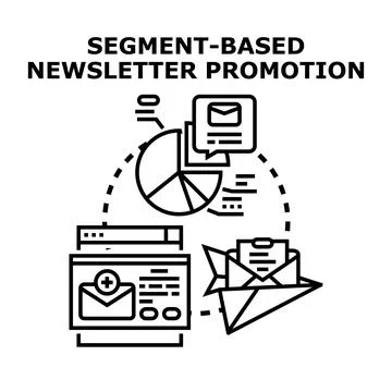 Segment based newsletter promotion and email marketing strategy Stock Illustration