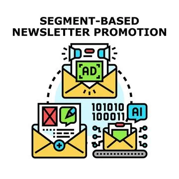 Segment based newsletter promotion email marketing strategy Stock Illustration