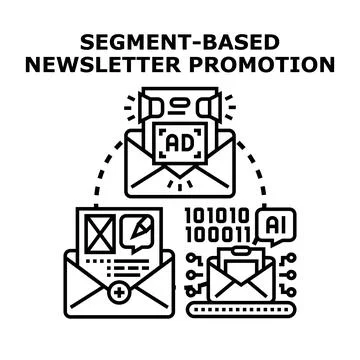 Segment based newsletter promotion email marketing strategy Stock Illustration