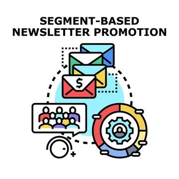 Segment based newsletter promotion for targeted marketing campaigns Stock Illustration