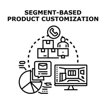 Segment based product customization for e commerce business Stock Illustration