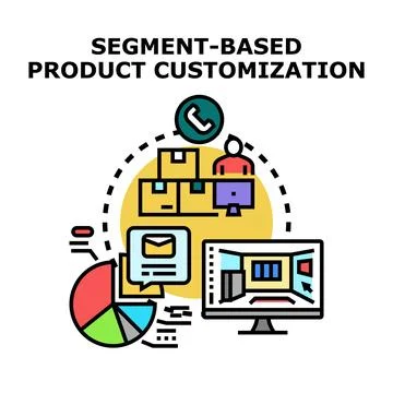 Segment based product customization for e commerce business Stock Illustration