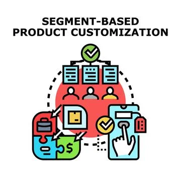 Segment based product customization for targeted marketing and business Stock Illustration