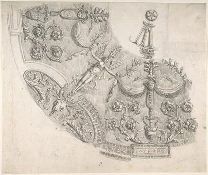 Segment of Circular Celing Vault, Palazzo Mattei, Rome 177679 Attributed to.. Stock Illustration