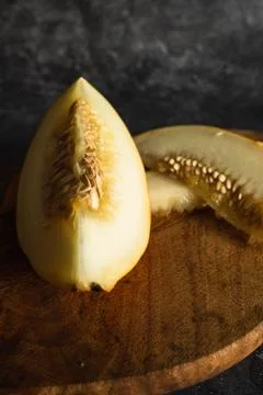 Segment of melon and two slices Stock Photos