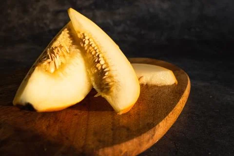 Segment of melon and two slices Stock Photos
