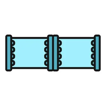 Segment of pipeline connected with industrial flanges Stock Illustration