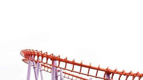 Segment of a roller coaster ,isolated Stock Photos