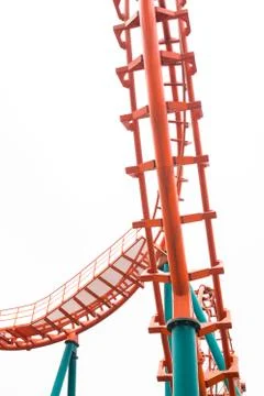 Segment of a roller coaster ,isolated Stock Photos