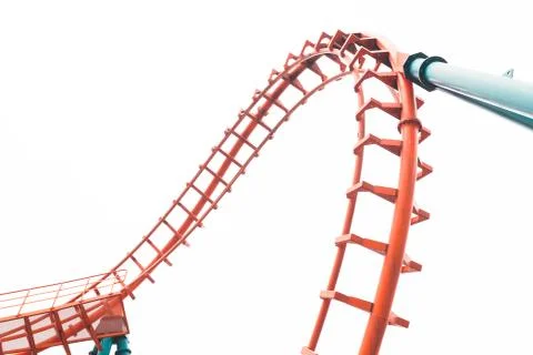 Segment of a roller coaster ,isolated Stock Photos