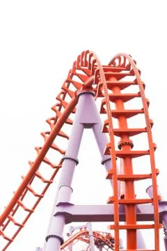 Segment of a roller coaster ,isolated Stock Photos
