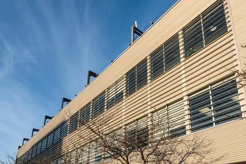 A segment of a small building exterior Stock Photos
