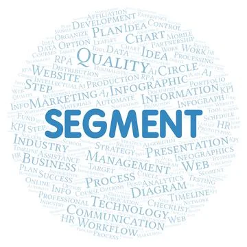 Segment typography word cloud create with the text only. Stock Illustration
