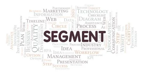 Segment typography word cloud create with the text only. Stock Illustration