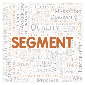 Segment typography word cloud create with the text only. Illustrazione stock