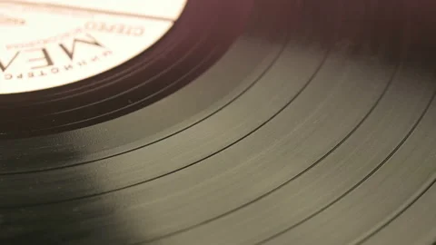 Segment Of Vinyl Record Retro Vinyl Stock Footage 135510309