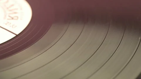 Segment Of Vinyl Record Retro Vinyl Stock Footage 135510357