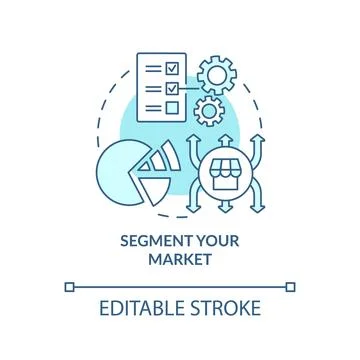 Segment your market blue concept icon Stock Illustration