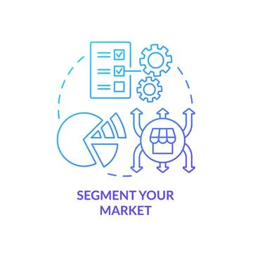 Segment your market blue gradient concept icon Stock Illustration