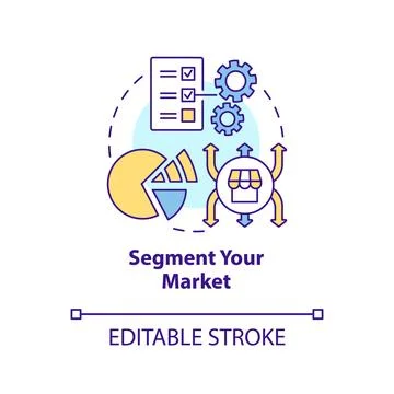 Segment your market concept icon Stock Illustration