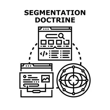 Segmentation doctrine dividing and targeting digital audience Stock Illustration