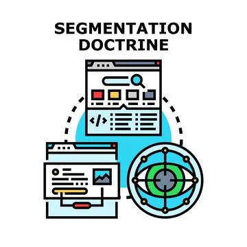 Segmentation doctrine dividing and targeting digital audience Stock Illustration