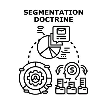 Segmentation doctrine marketing strategy development planning Stock Illustration