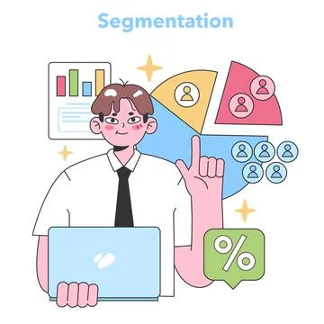 Segmentation strategy concept. Flat vector illustration. Stock Illustration