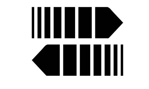 Segmented Abstract Arrow Set - Left and Right Motion Indicators Illustrazione stock