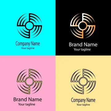Segmented Arc Signal logo design Stock Illustration