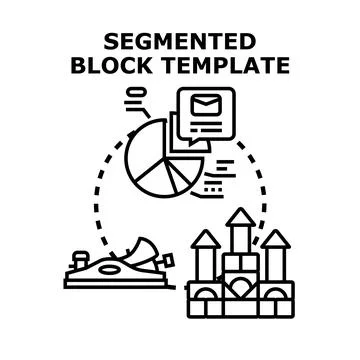 Segmented block template for business analytics and data structuring Ilustración de archivo
