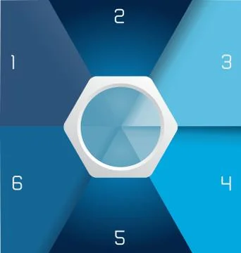 Segmented blue infographic template with numbers and place for text Illustrazione stock