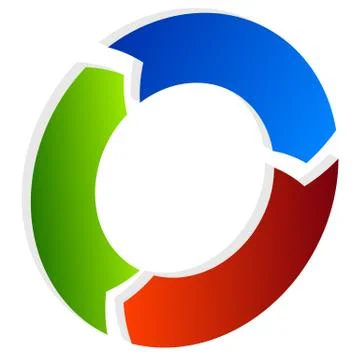 Segmented circle arrow. Circular arrow icon. Process, progres, rotation icon. Stock Illustration