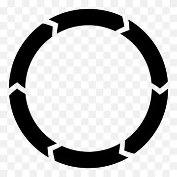 Segmented circle arrow. Circular arrow icon. Process, progres, rotation icon. Stock Illustration