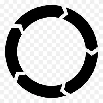 Segmented circle arrow. Circular arrow icon. Process, progres, rotation icon. Stock Illustration